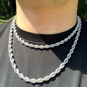6mm Silver Rope Chain Necklace